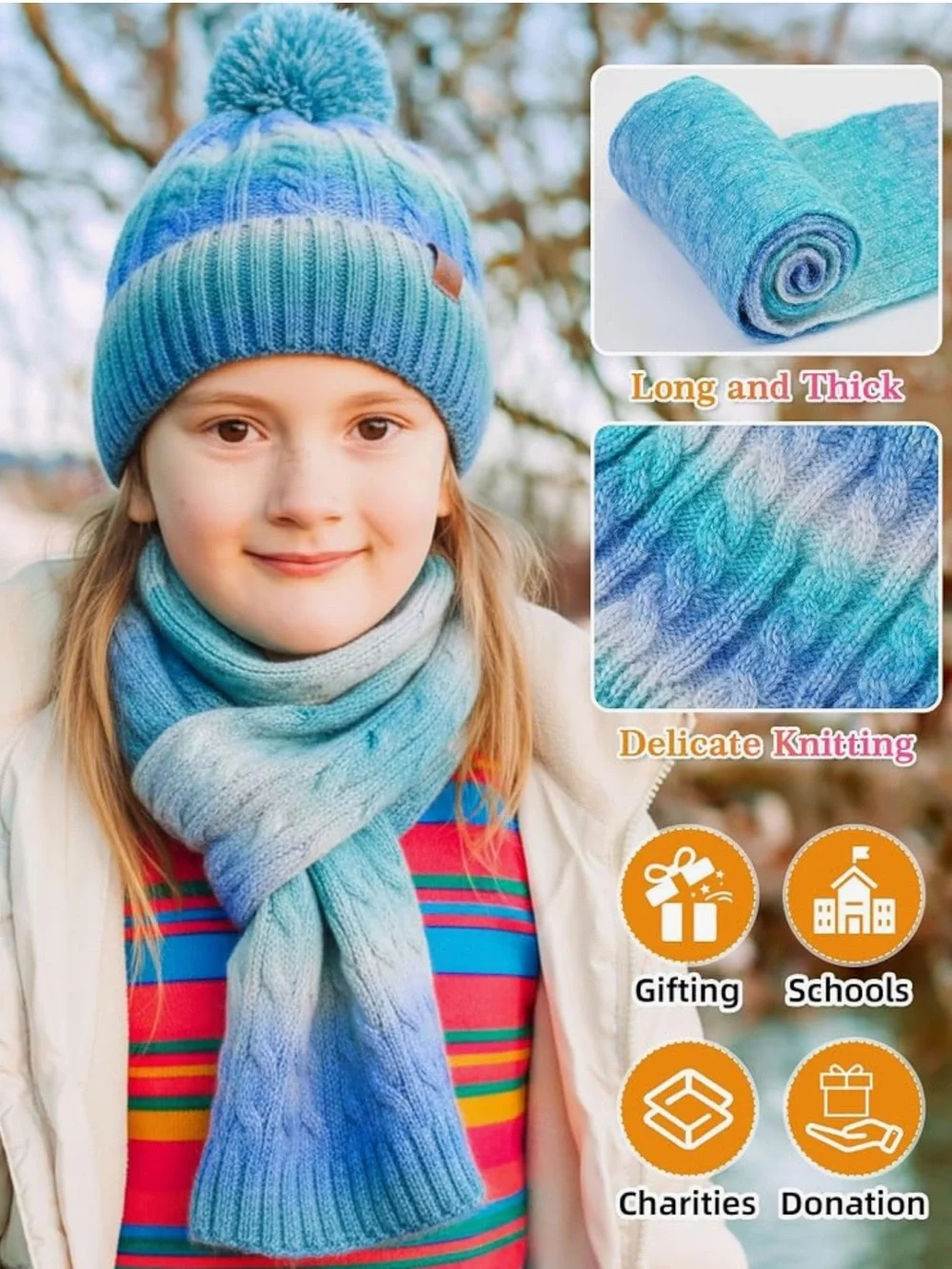 Kids Winter Hats Scarfs & Gloves Set #K4